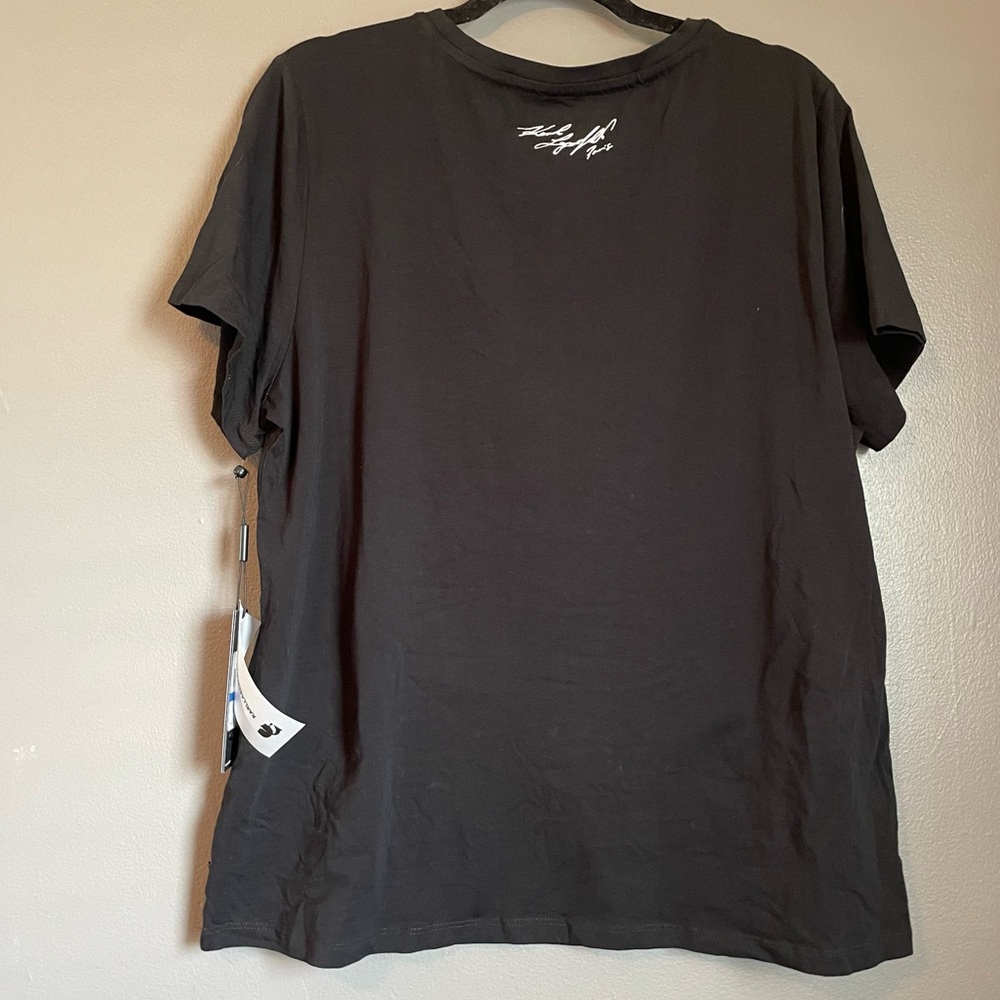 NWT Karl Lagerfeld Sz XL Women’s Black Cat Graphic T-shirt Top Shirt Ret $39! - Picture 10 of 11